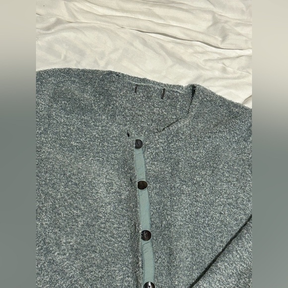 Vintage Baby Blue Button Up Textured Cardigan - M - Picture 4 of 5